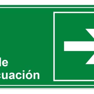 LETRERO VÍA DE EVACUACIÓN DERECHA 20 X 15 CM