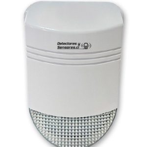 Sirena Inalámbrica con Luz Estroboscópica RF Blanca Grande